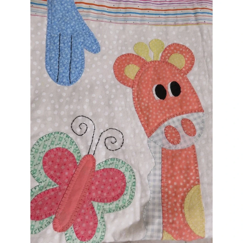 Noah's Ark Handmade Applique Patchwork Embroidered Throw‎ Blanket 52